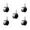 Service Caster 2'' Floor Safe Chrome Hooded Twin Wheel Caster 3/8 Threaded Stem, 5PK SCC-TS02S50D-NYU-BC-381615-5 - alternate 1